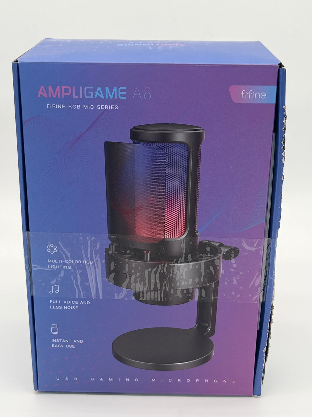 FIFINE Ampligame A8 RGB Gaming Mikrofon, Schwarz