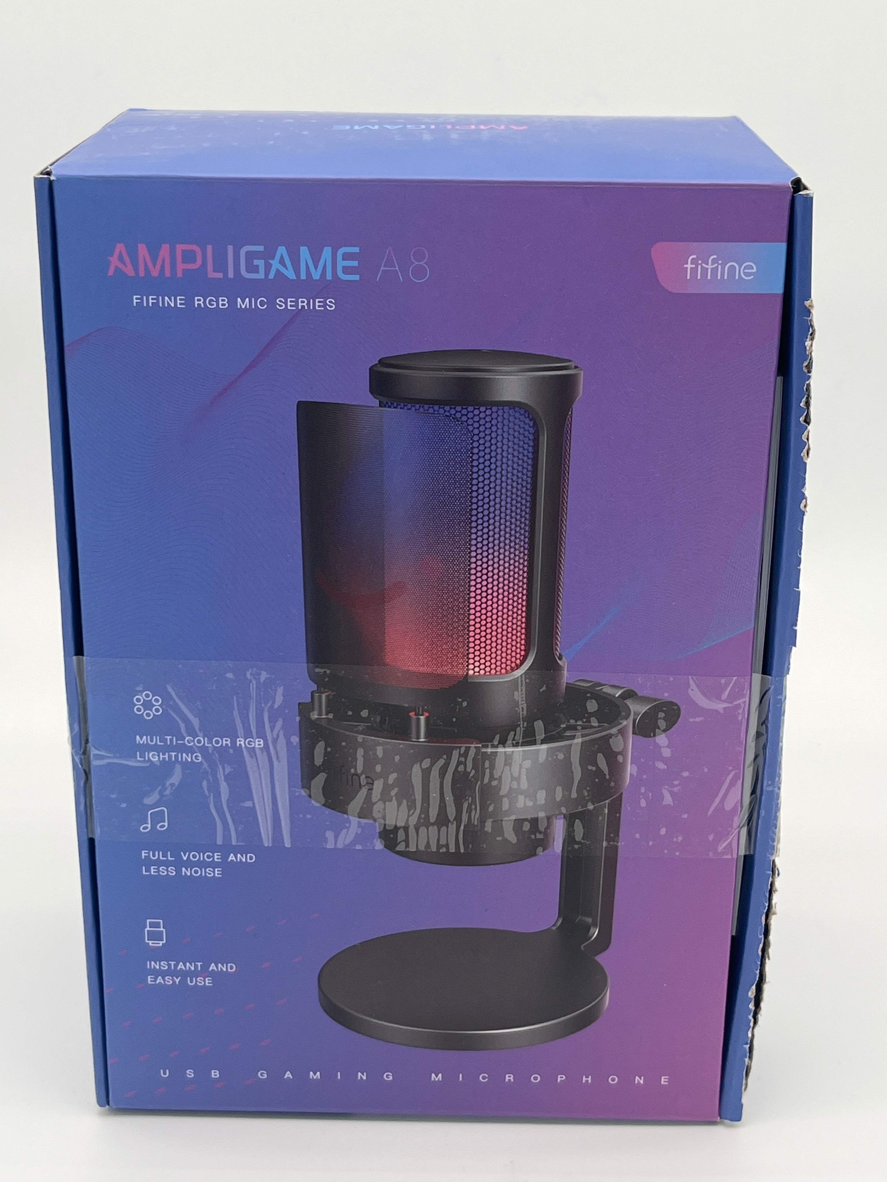 FIFINE Ampligame A8 RGB Gaming Mikrofon, Schwarz