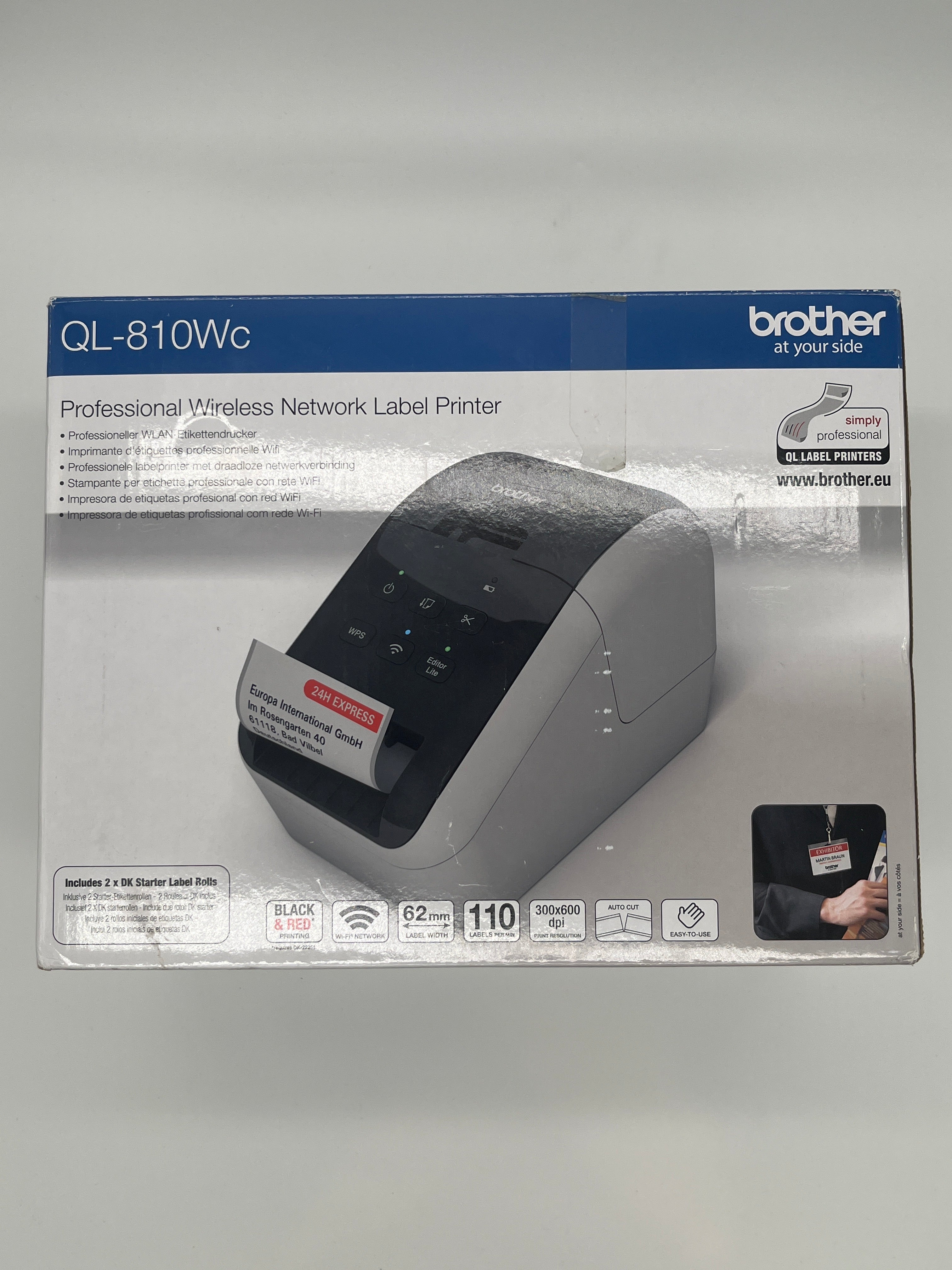 Brother QL-810WC Labeldrucker – Schwarz/Weiß, WLAN