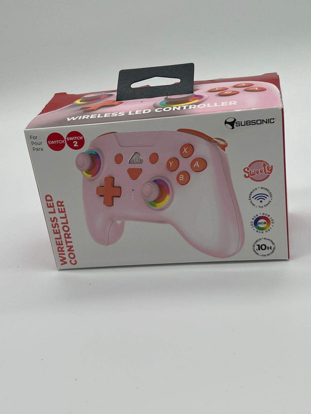 Subsonic Bluetooth-Controller für Switch 2 / Switch – LED, Vibration & Gyro, Rosa