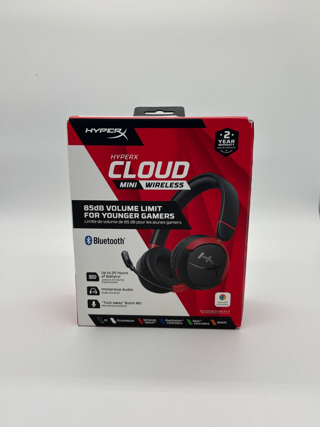 HyperX Cloud Mini Wireless – Kinder Gaming-Headset, Schwarz/Rot