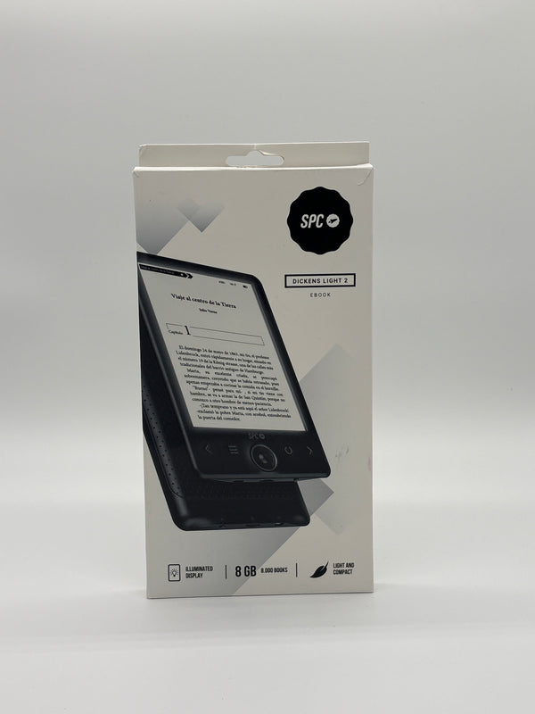 SPC Dickens Light 2 – E-Reader 6" | Frontbeleuchtung | 6 Helligkeitsstufen | Schwarz