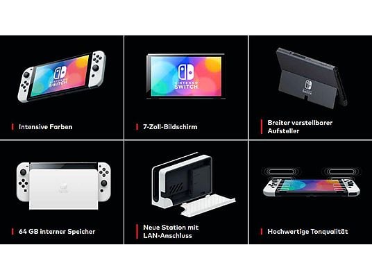 Nintendo Switch OLED Mega Bundle – Konsole + 2 Spiele + Joy-Con