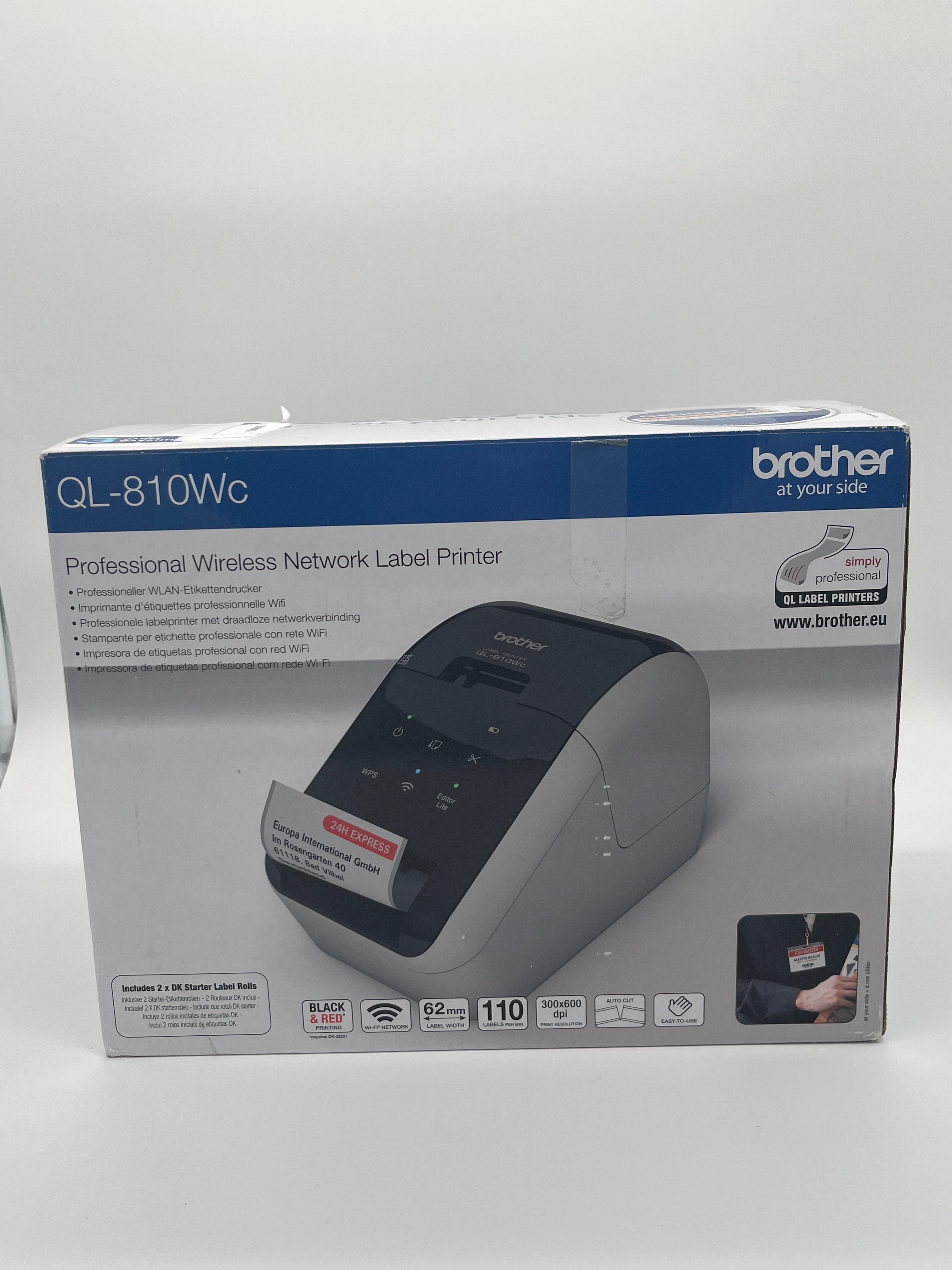 Brother QL-810WC Labeldrucker – Schwarz/Weiß, WLAN