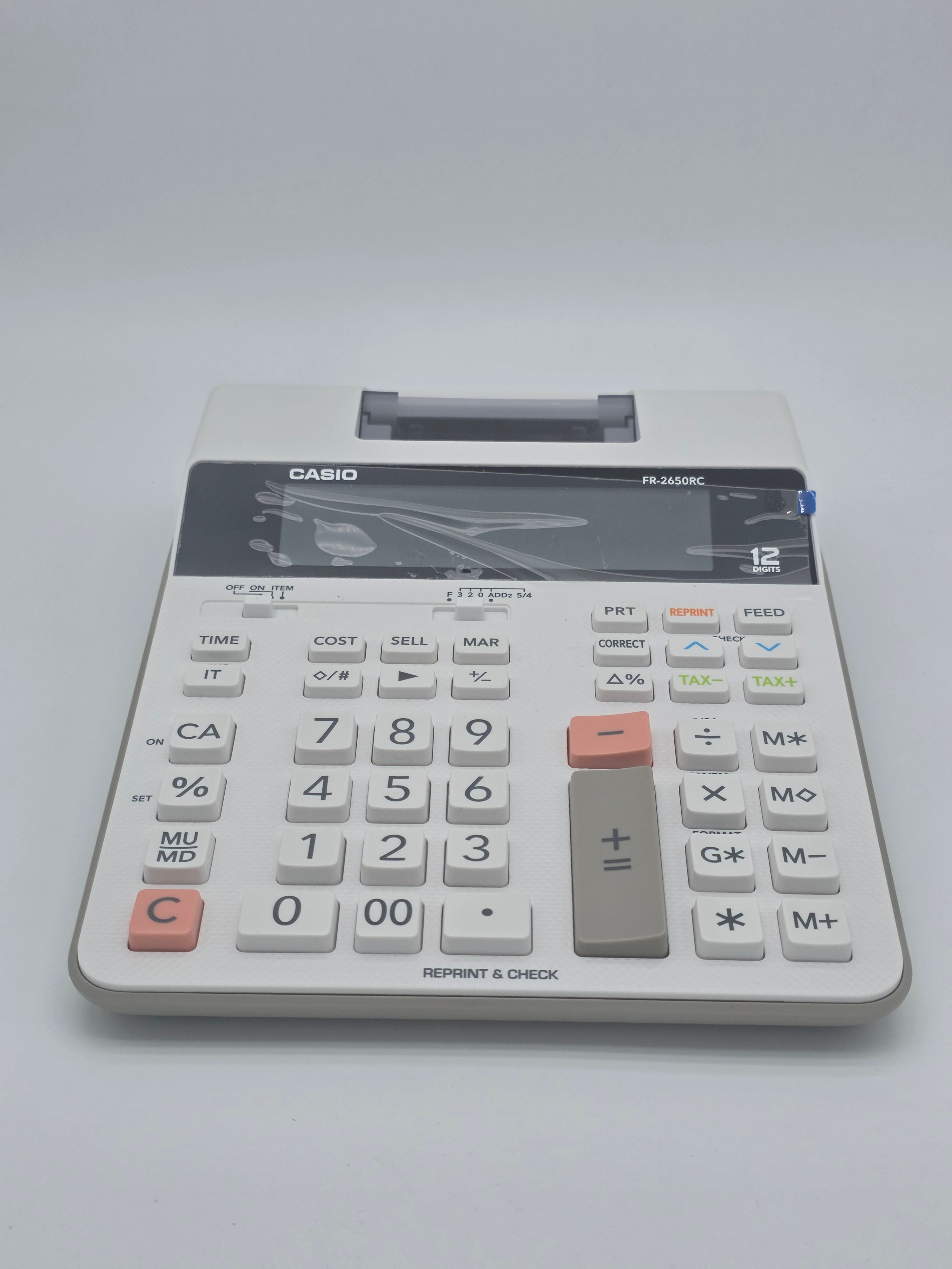 Casio FR-2650RC – Schreibrechner mit Druckfunktion, Weiß