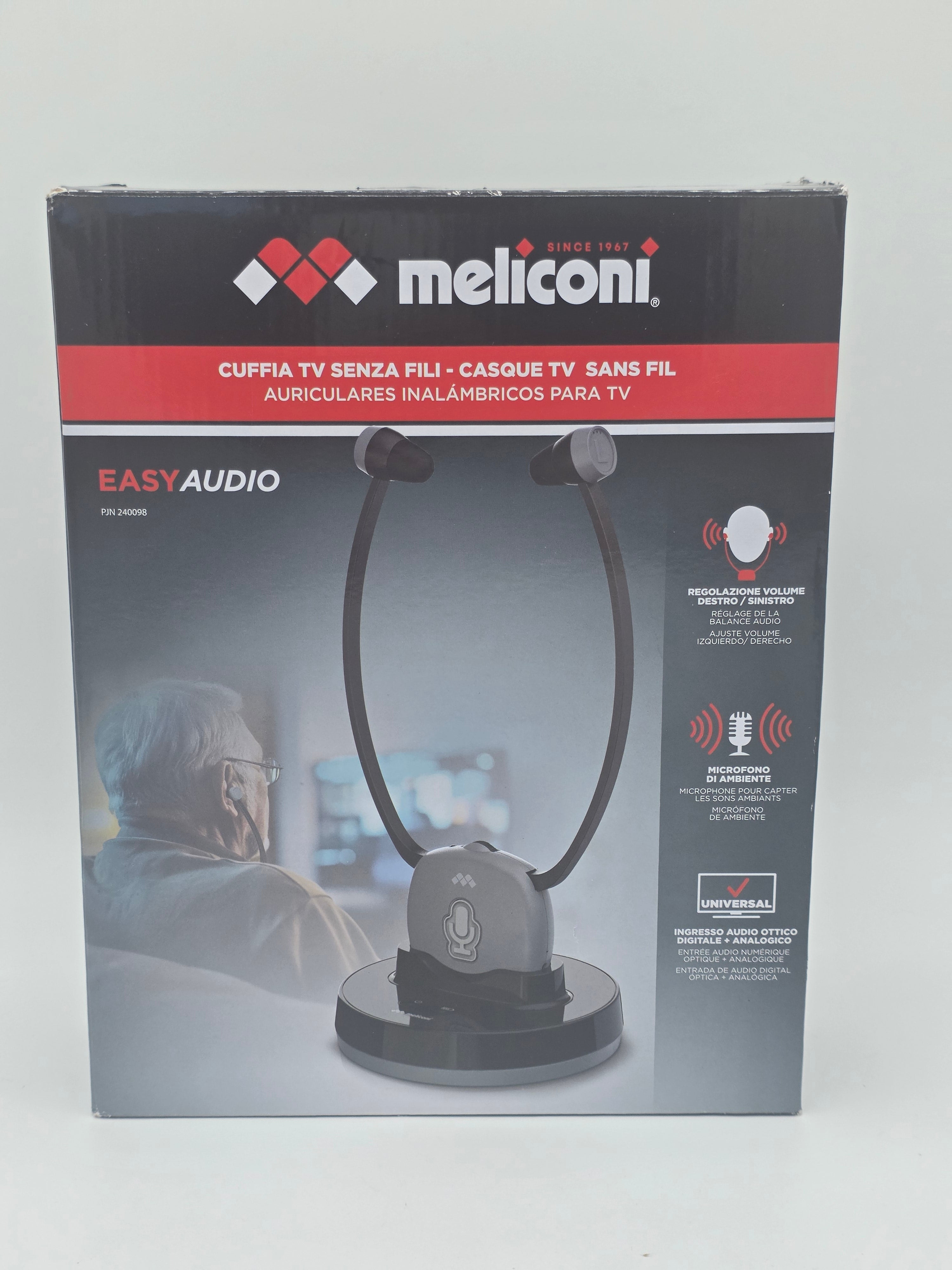 Meliconi EASY Audio Wireless Kopfhörer, Black & Grey