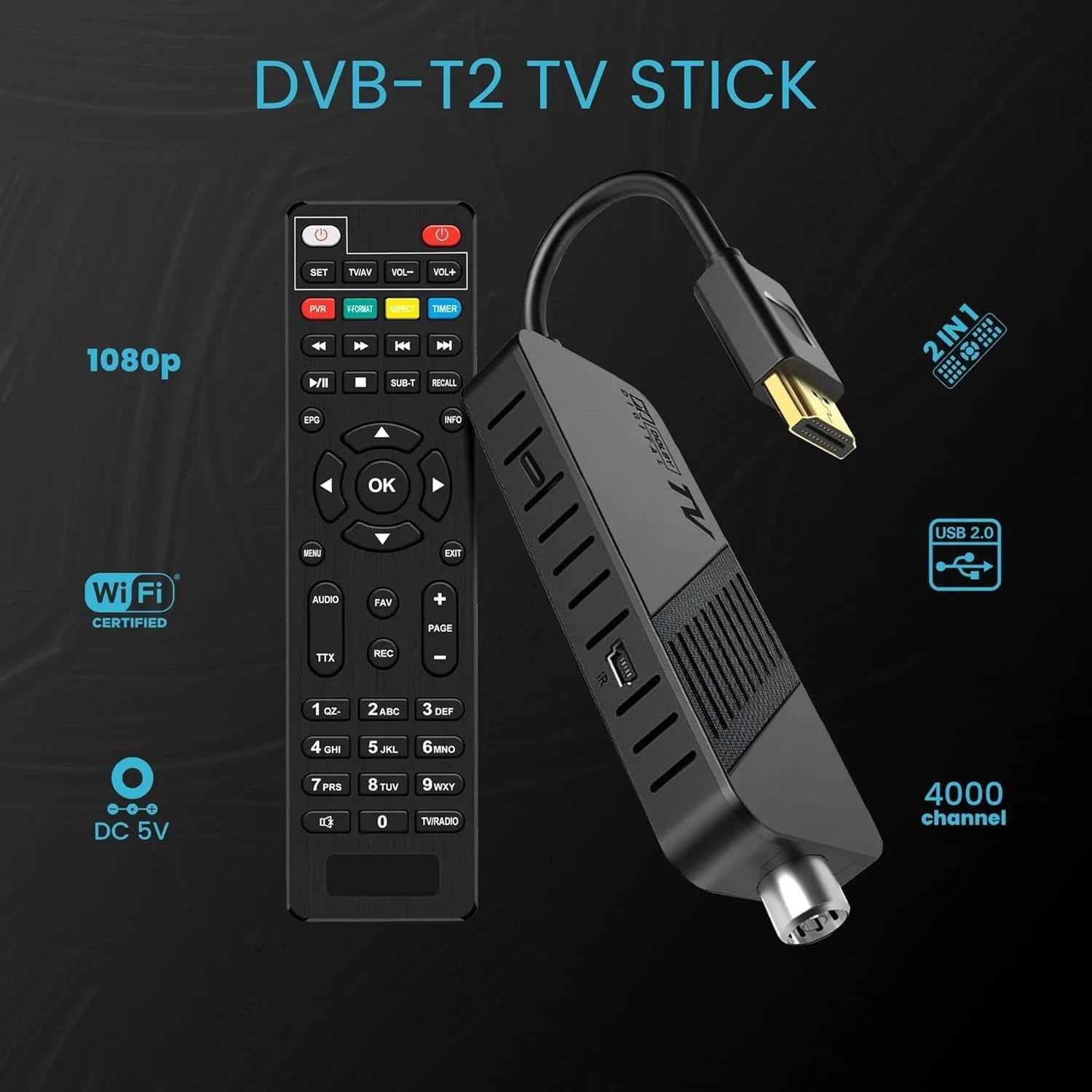 Leyf DVB-T2 Receiver Full HD 1080p – HEVC H.265, HDMI, USB