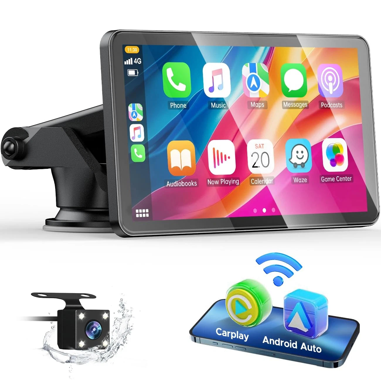 HOTPEAK 7" Autoradio – CarPlay, Android Auto & Rückkamera