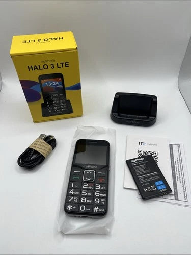 myPhone Halo 3 4G LTE Tastenhandy – Schwarz inkl. Ladestation